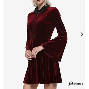 (NWOT) HELL BUNNY PRUDENCE BURGUNDY VELVET DRESS